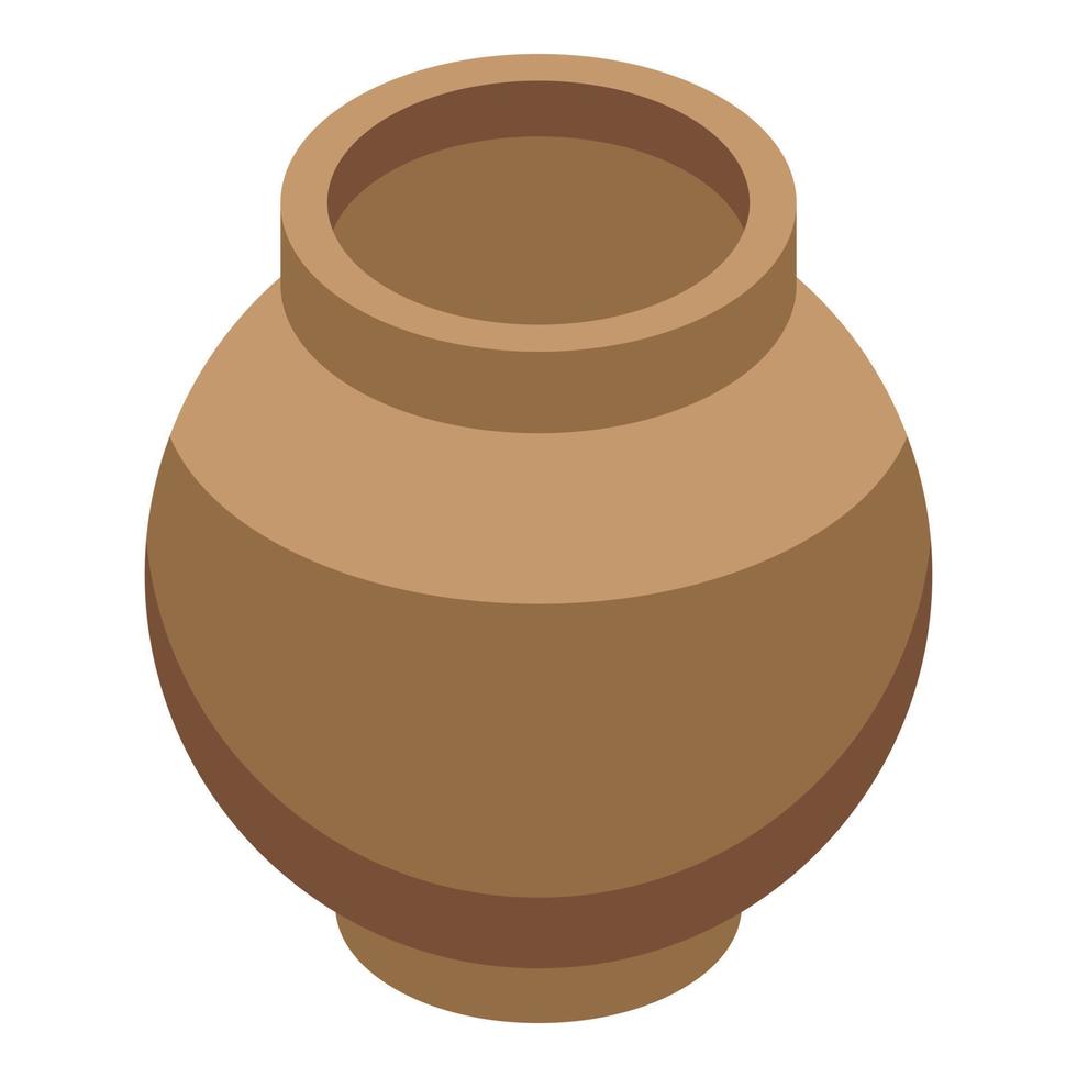 Stone age vase icon, isometric style vector