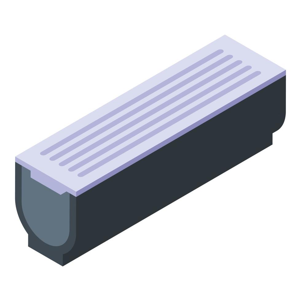 Street gutter icon, isometric style vector