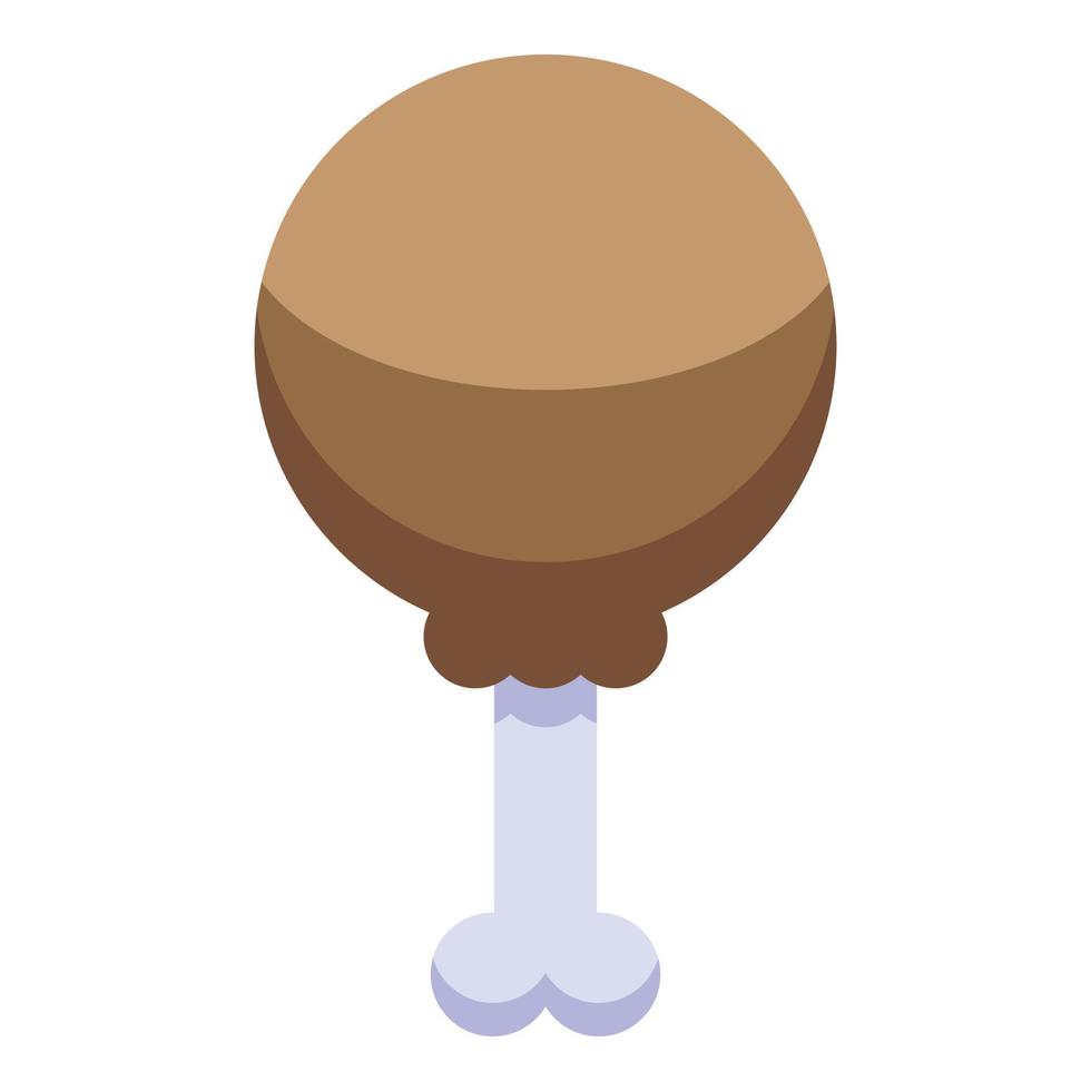 Stone age meat icon, isometric style vector