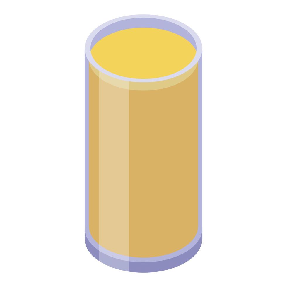 icono de vaso de jugo de albaricoque, estilo isométrico vector