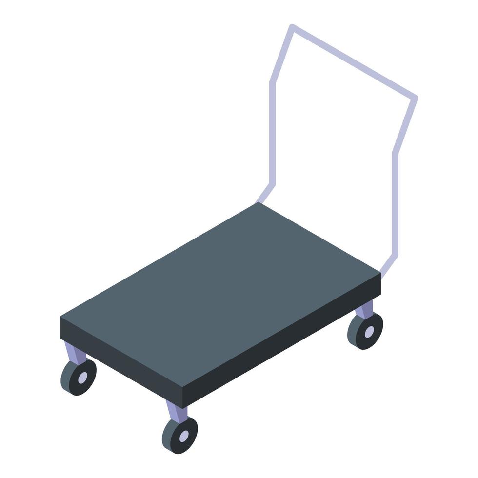 Wheel cart shop stand icon, isometric style vector