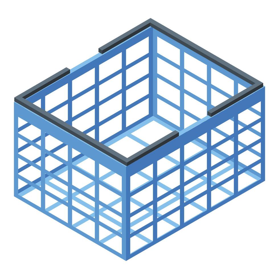 Supermarket basket icon, isometric style vector