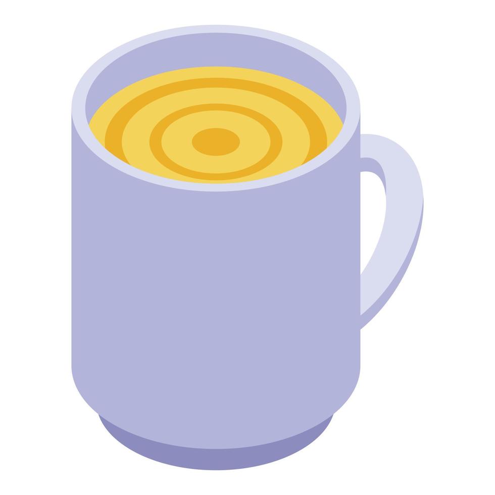 icono de jugo de taza de albaricoque, estilo isométrico vector