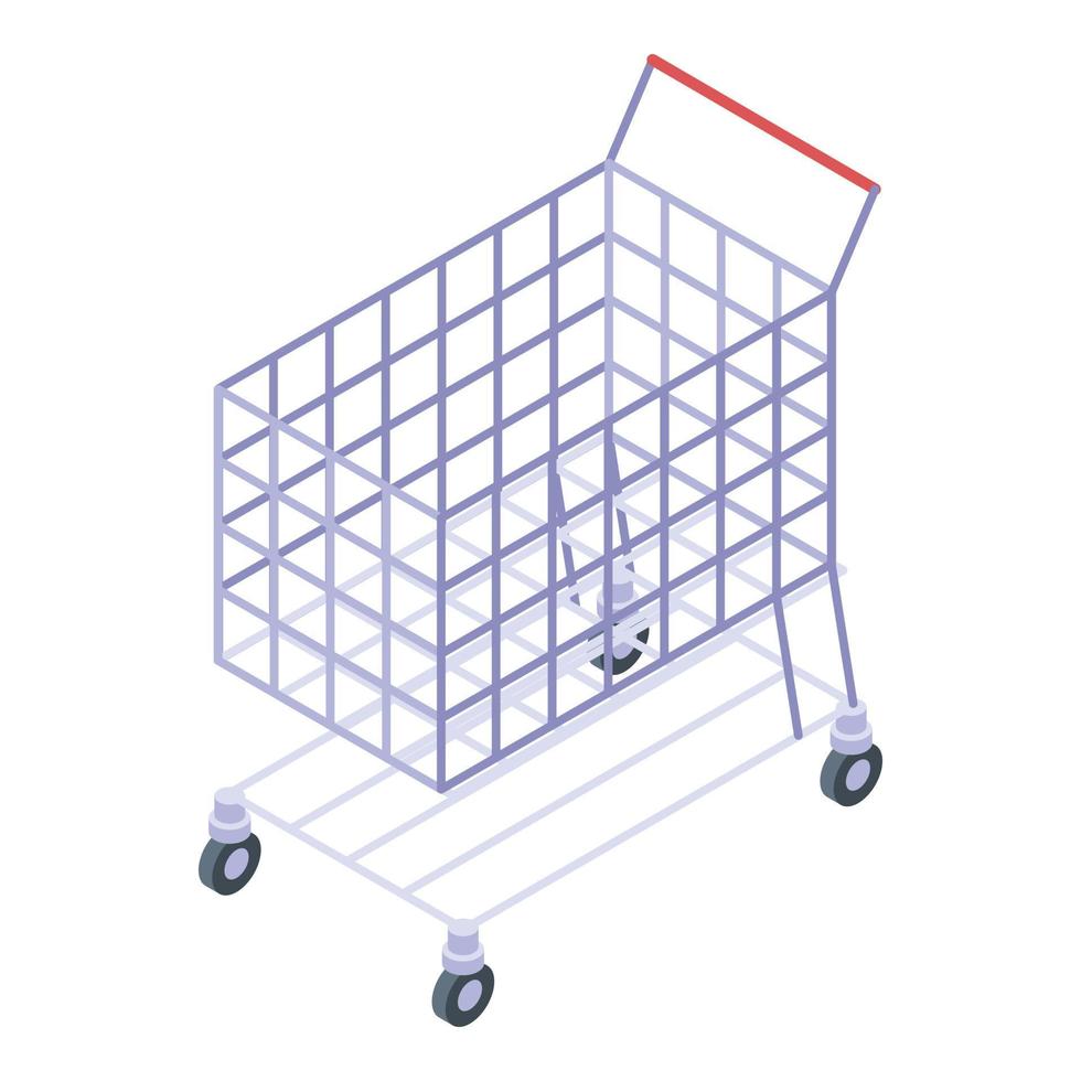 Mall shop cart icon, isometric style vector