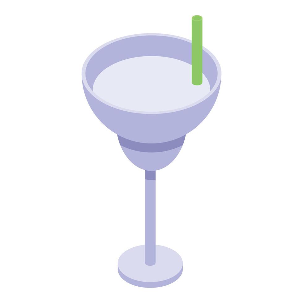Soursop cocktail icon, isometric style vector
