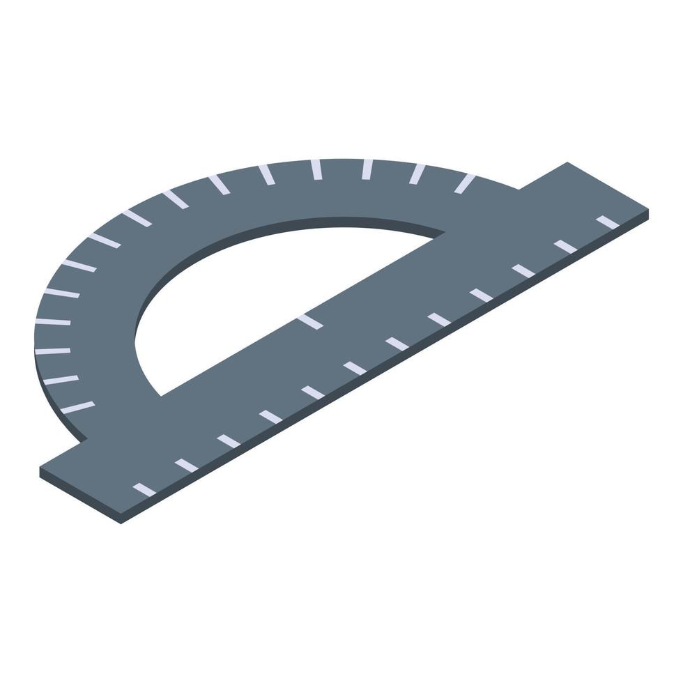 Architect protractor icon, isometric style vector