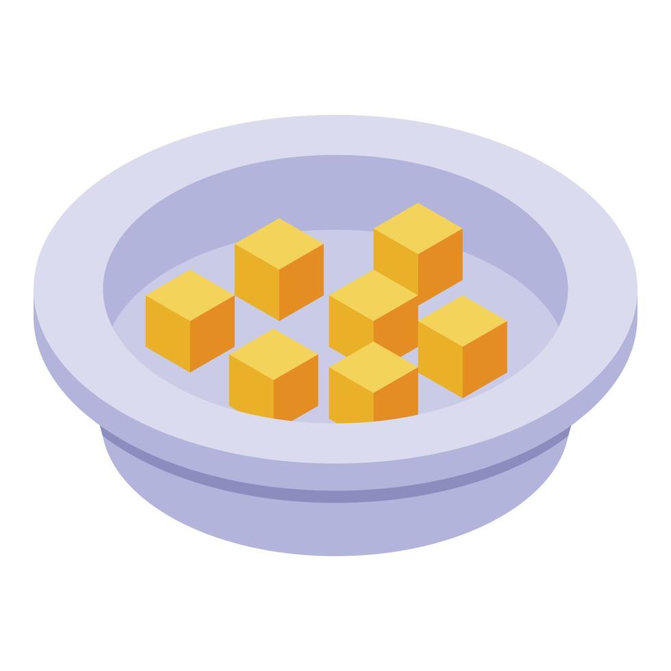 Apricot cubes icon, isometric style vector