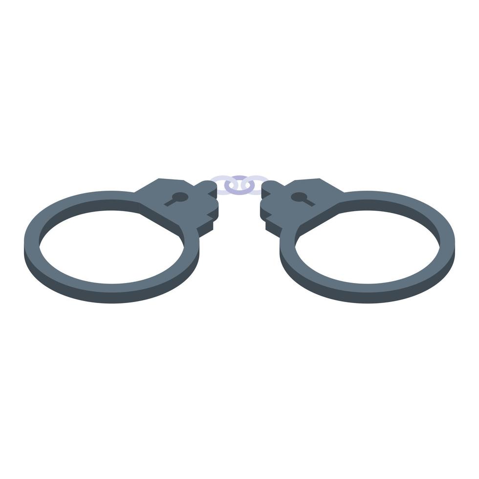 Police handcuff icon, isometric style vector