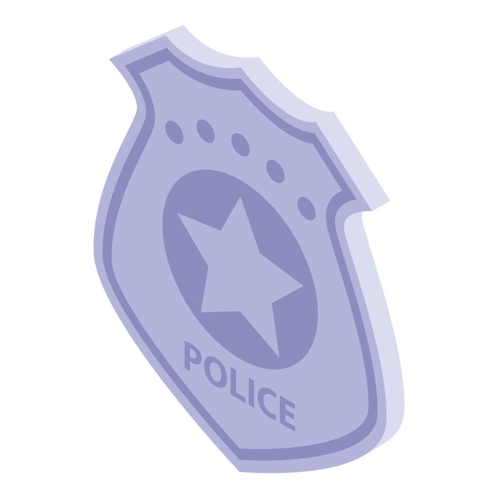 Police badge icon, isometric style vector