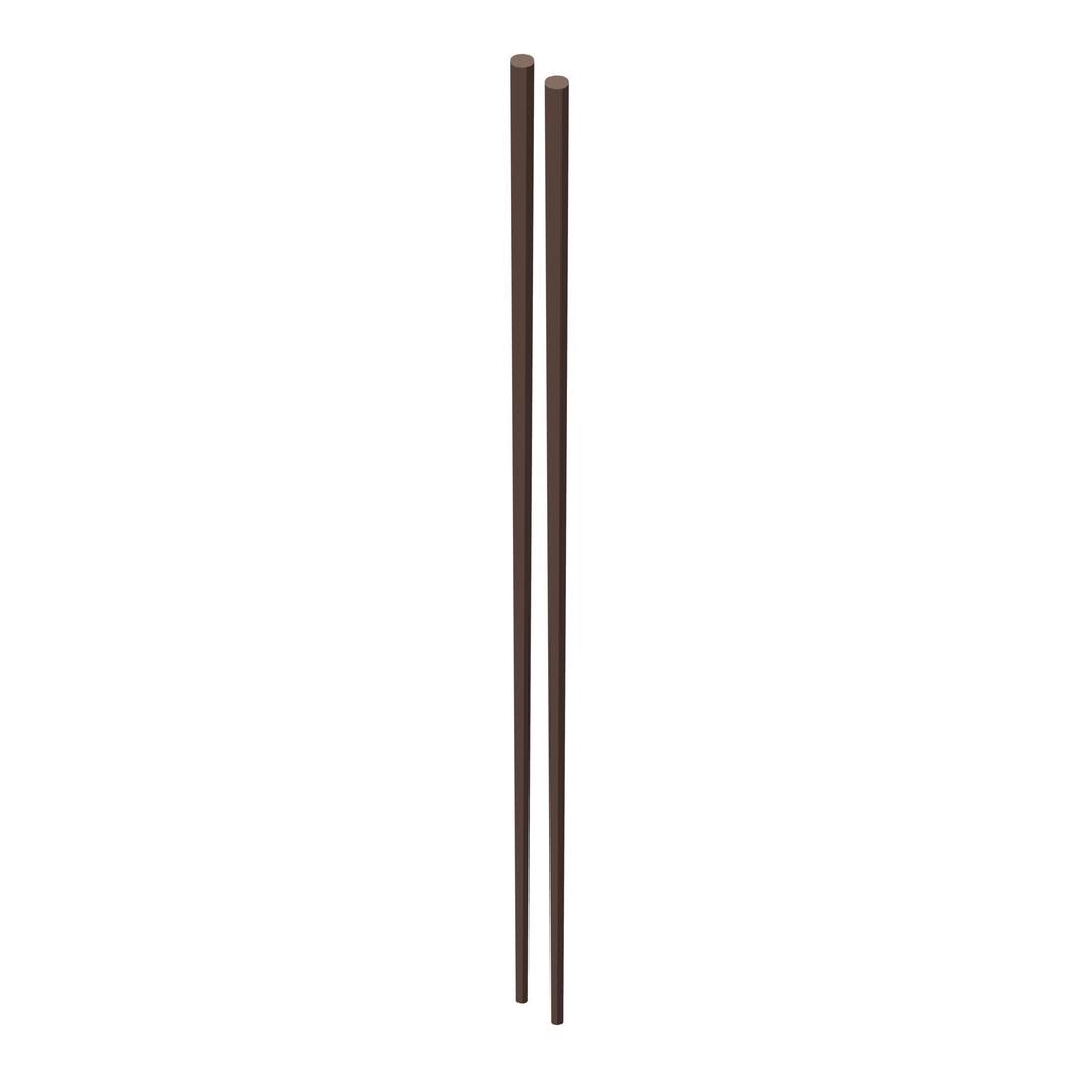 Sushi chopsticks icon, isometric style vector