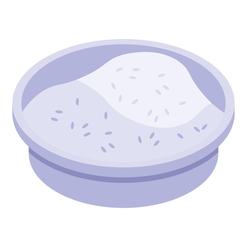 Tasty rice dish icon, isometric style vector