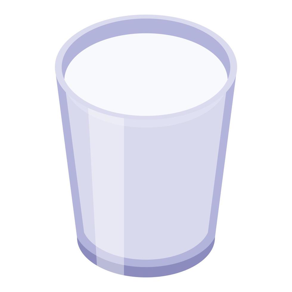 Glass juice longan icon, isometric style vector