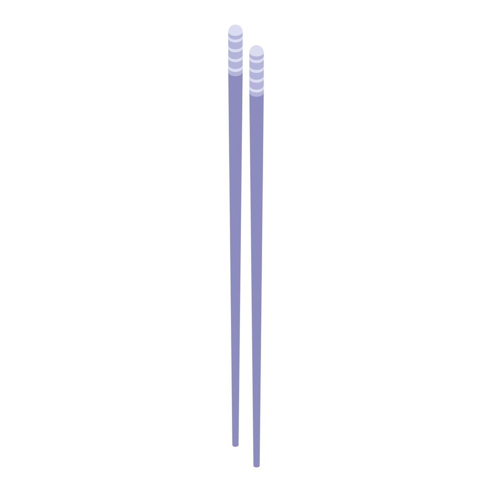 Bamboo chopsticks icon, isometric style vector