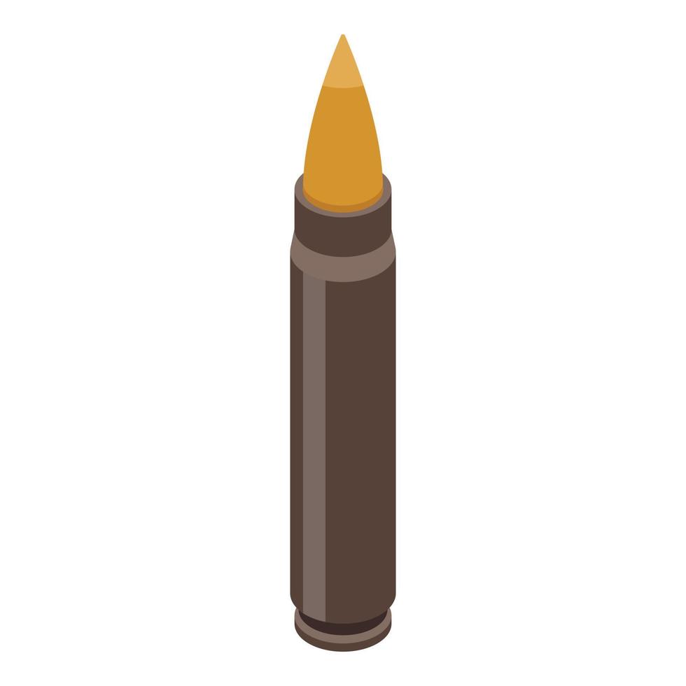 Rifle bullet icon, isometric style vector