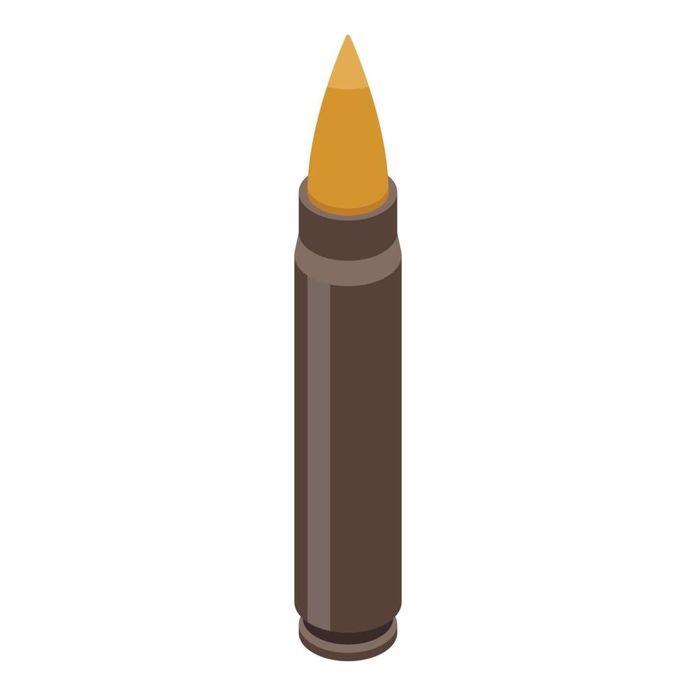 Rifle bullet icon, isometric style vector