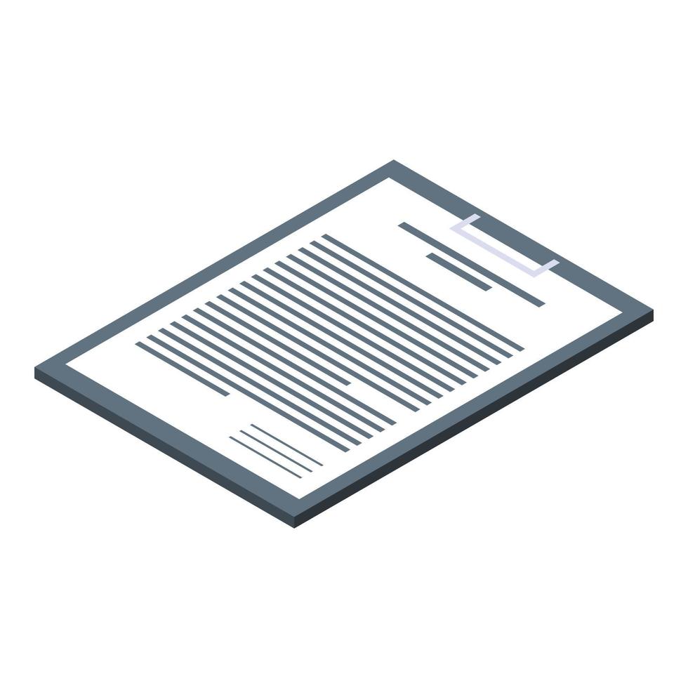 Architect clipboard icon, isometric style vector