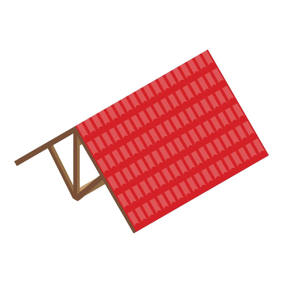 Red roof icon, isometric style vector