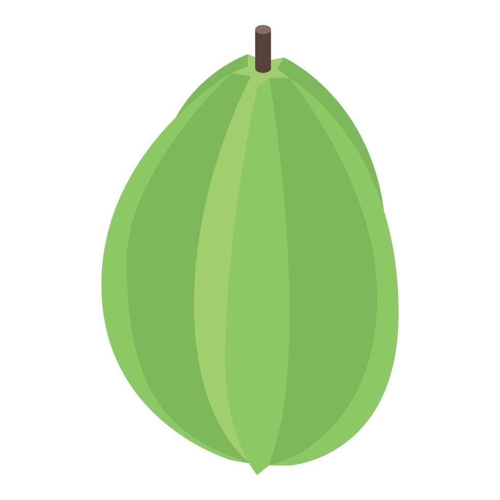 Green carambola icon, isometric style vector