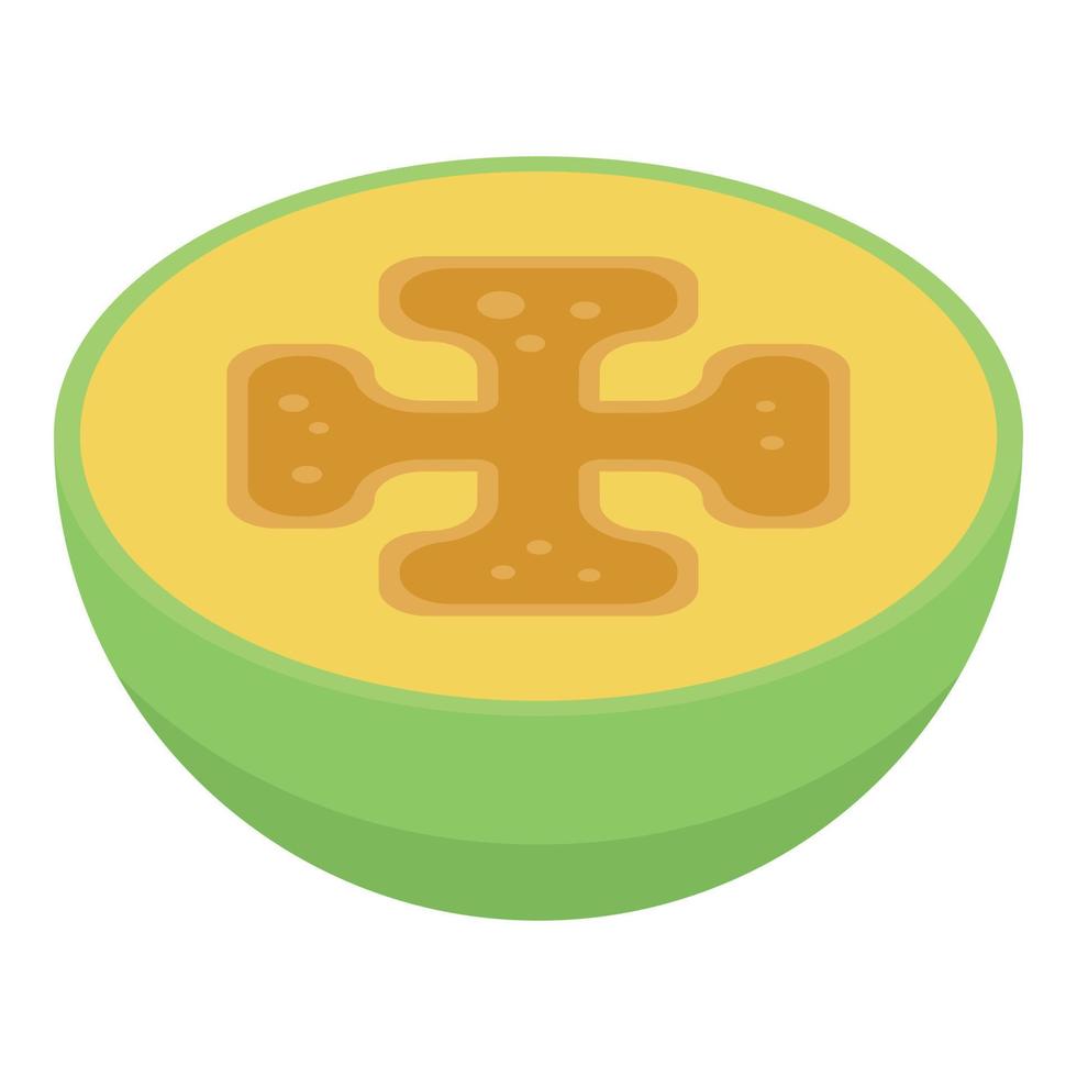 icono de feijoa medio asiático, estilo isométrico vector