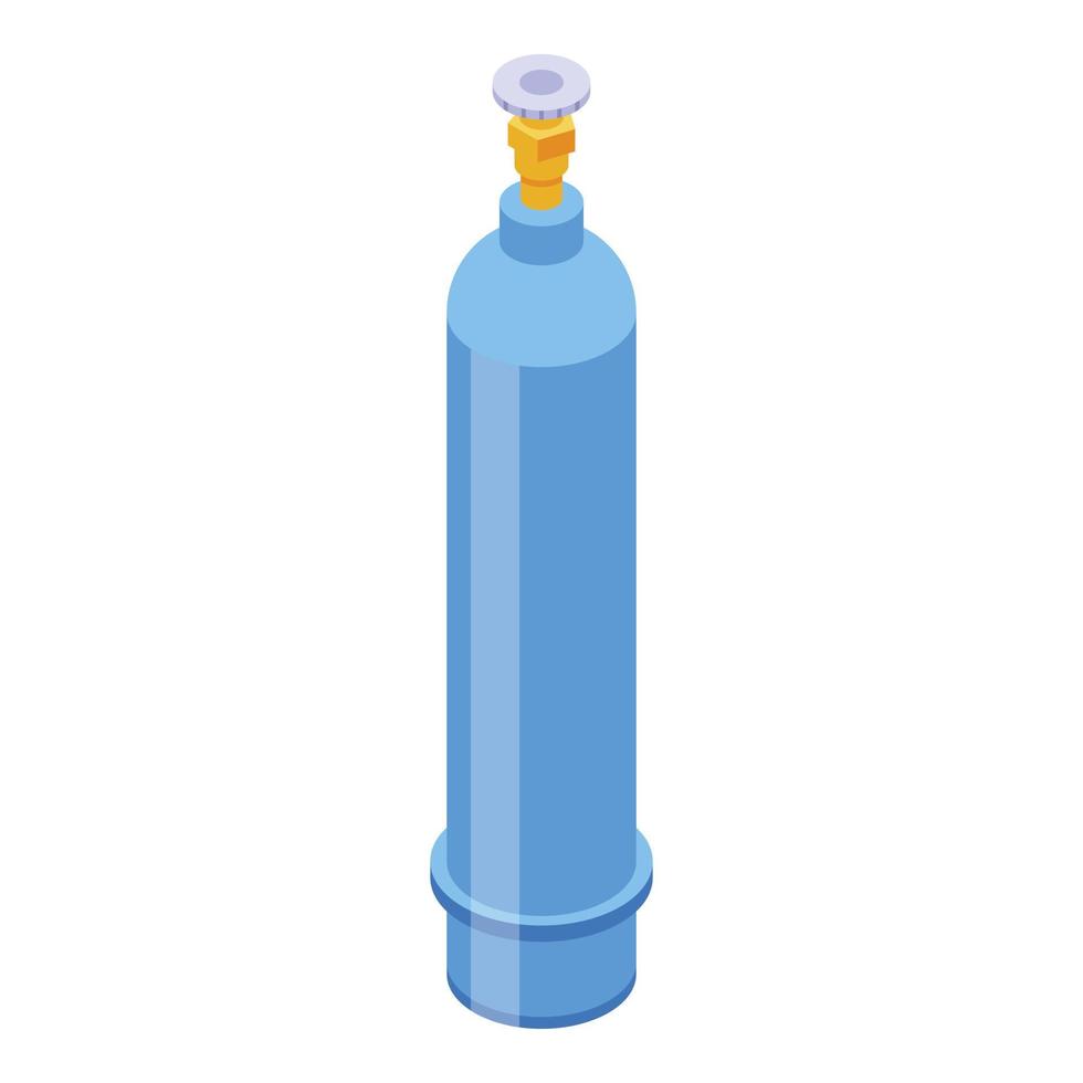 Gas oxygen cylinder icon, isometric style vector