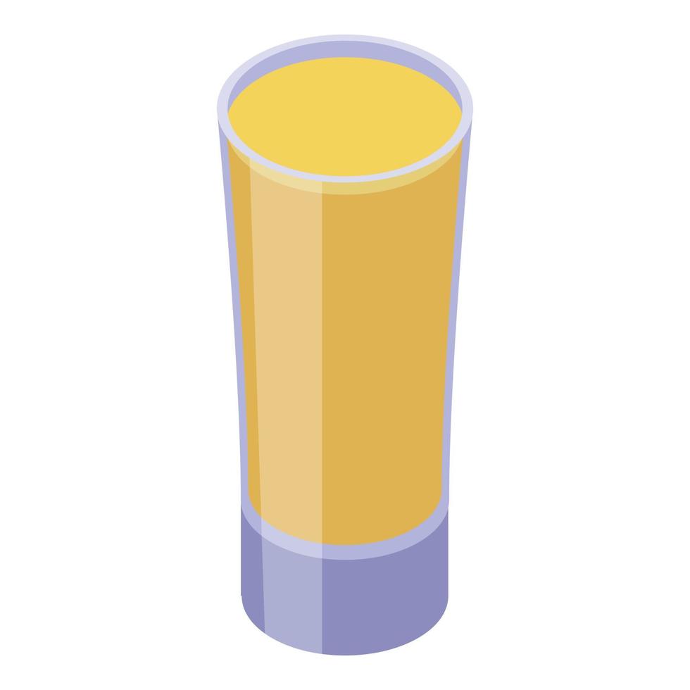 Carambola juice glass icon, isometric style vector