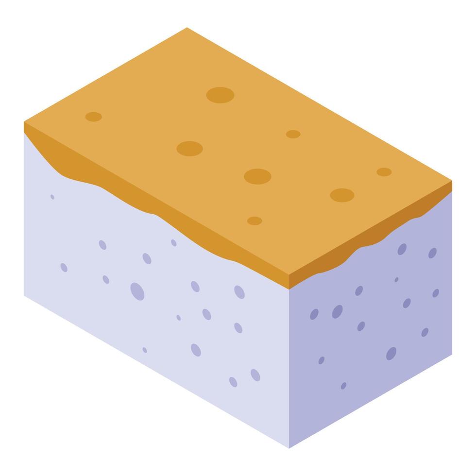 Polyurethane foam finishing icon, isometric style vector