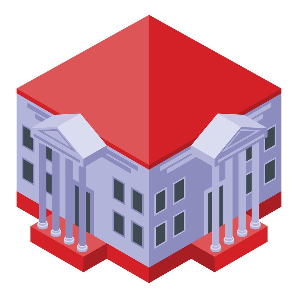 Museum icon, isometric style vector