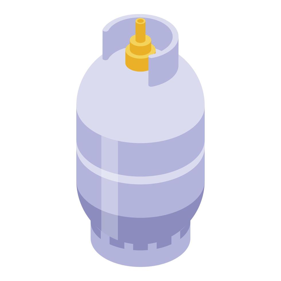 Butane gas cylinder icon, isometric style vector