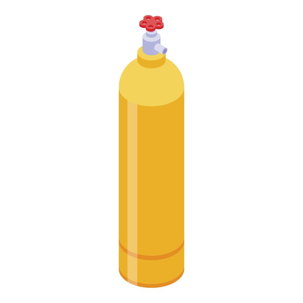Gas barrel cylinder icon, isometric style vector
