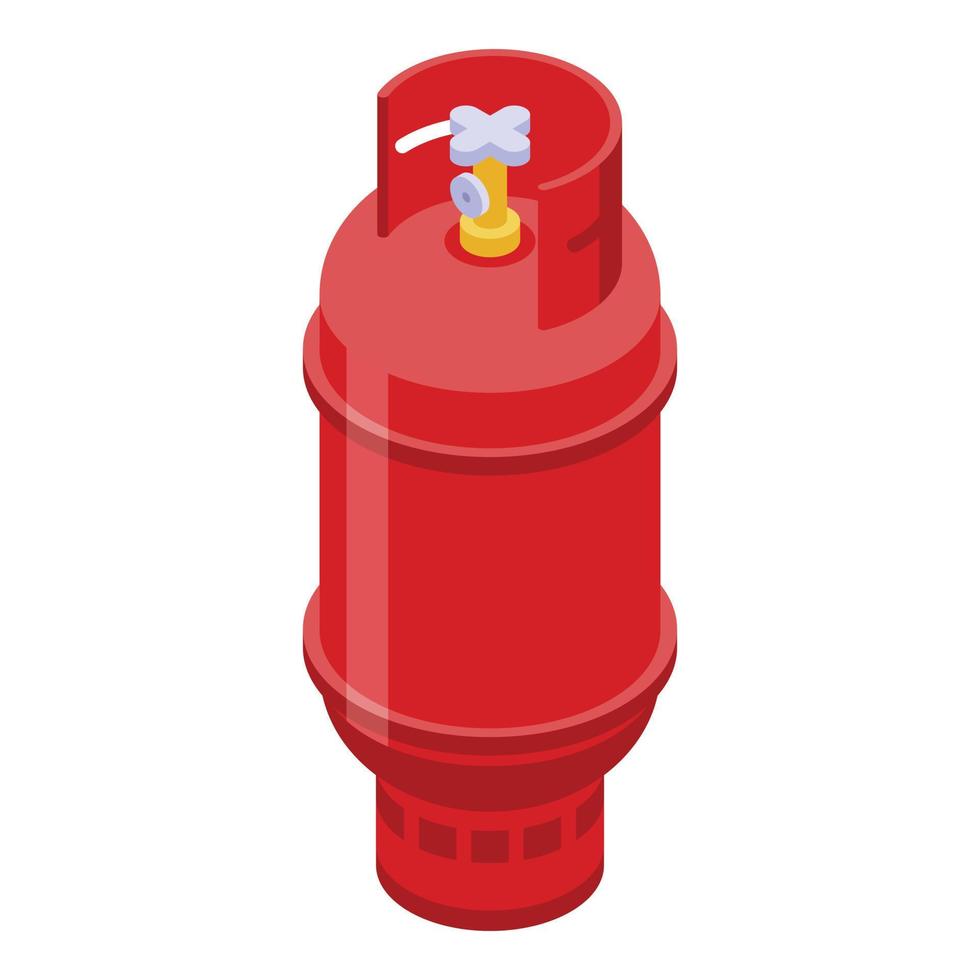 Industrial gas cylinder icon, isometric style vector