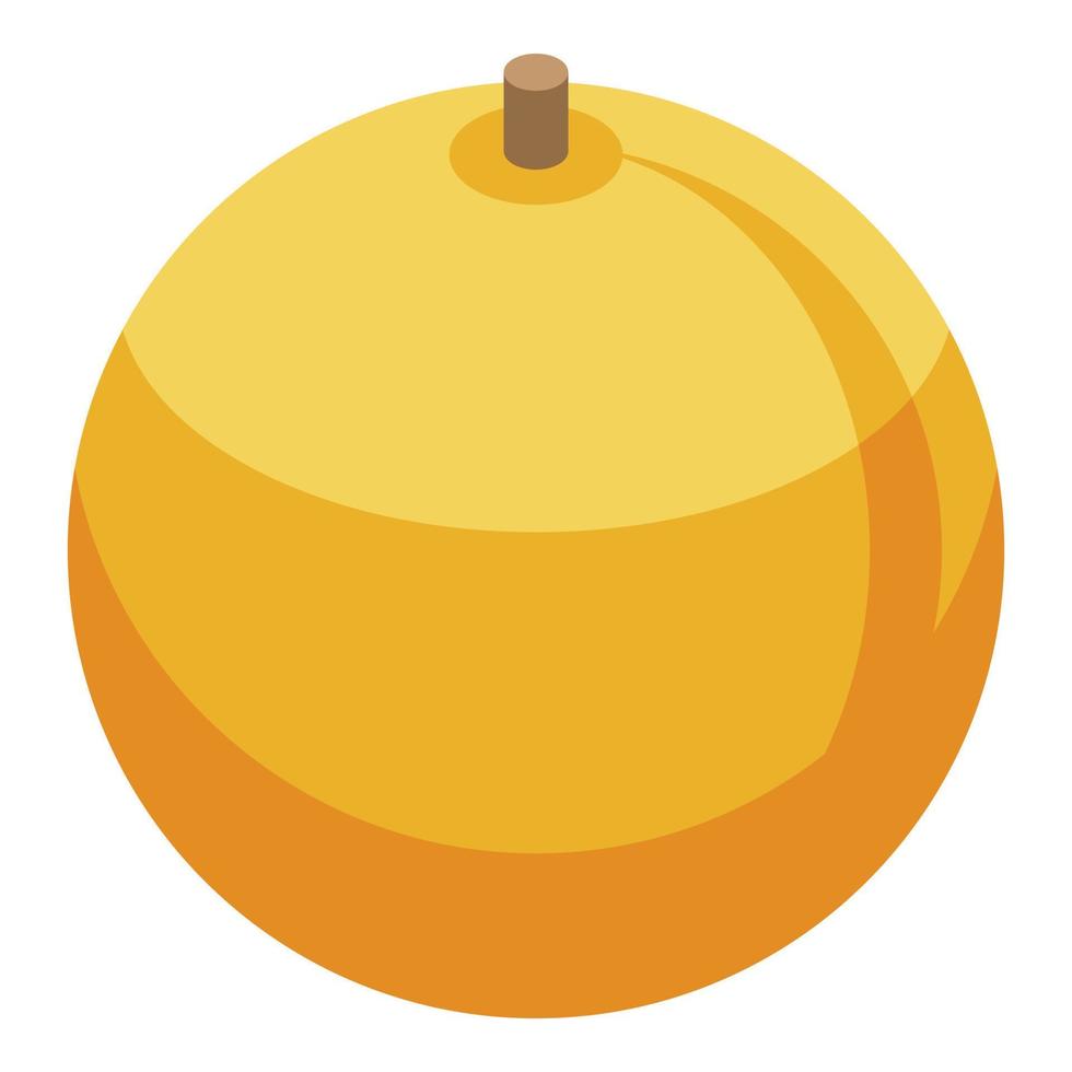 Whole apricot peach icon, isometric style vector