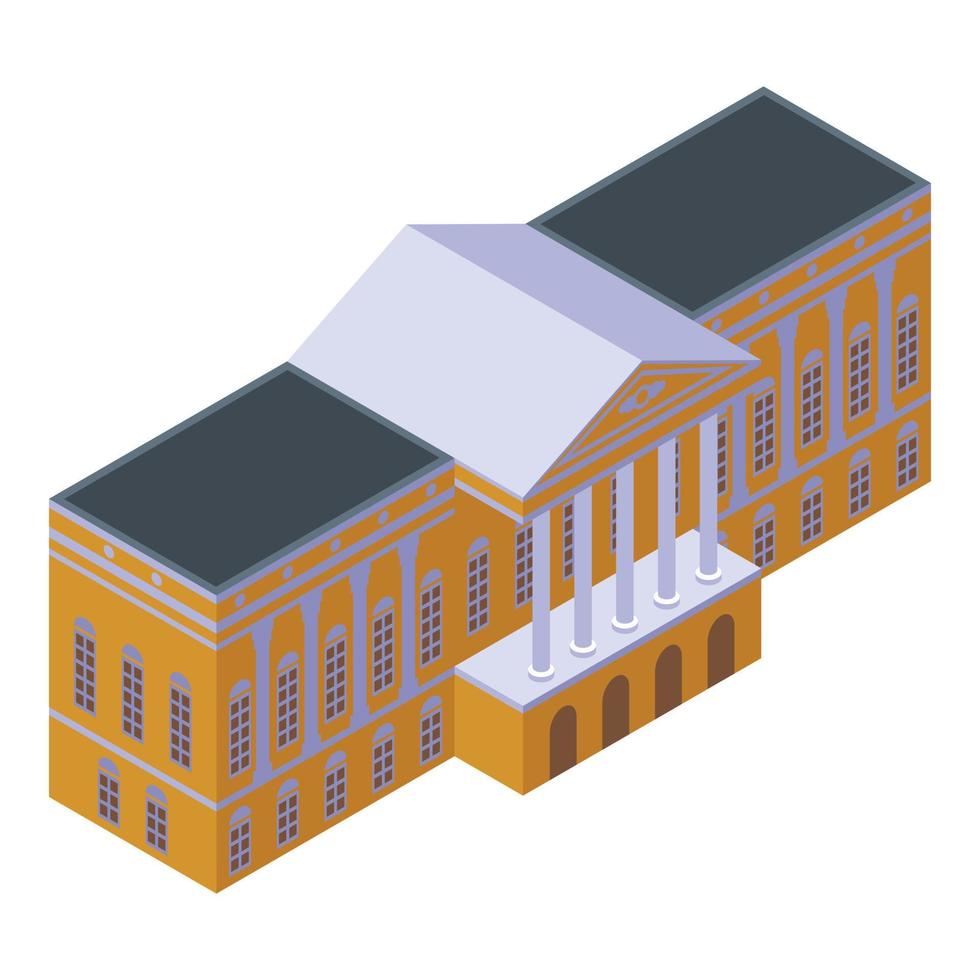 icono de edificio de gran teatro, estilo isométrico vector