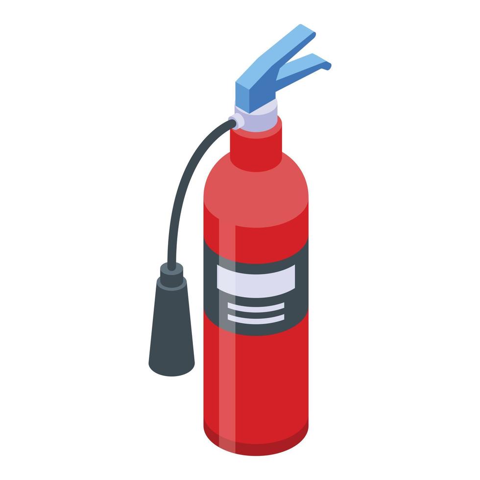 Flame fire extinguisher icon, isometric style vector