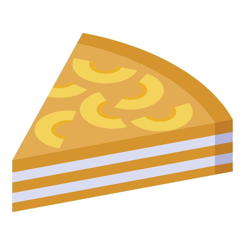 Apricot cheesecake icon, isometric style vector
