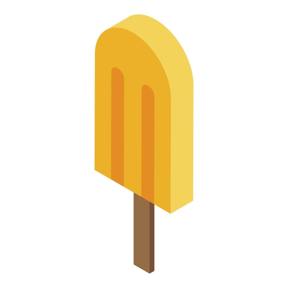 Apricot popsicle icon, isometric style vector