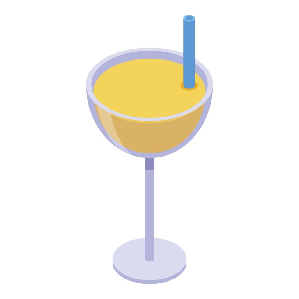 Cocktail apricot icon, isometric style vector
