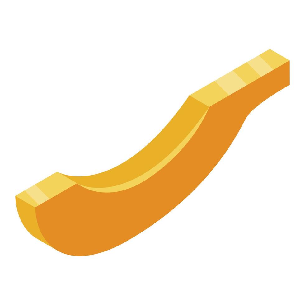 Clean papaya piece icon, isometric style vector