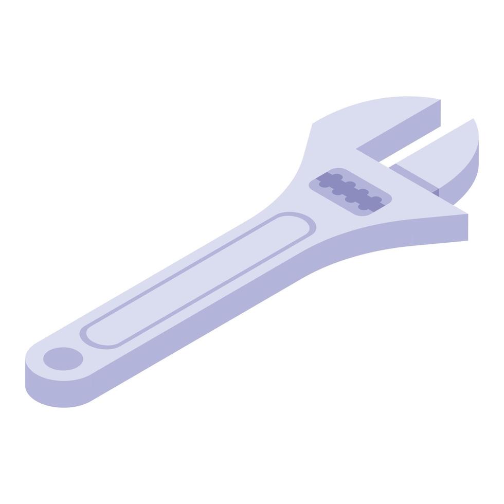 Adjustable wrench icon, isometric style vector