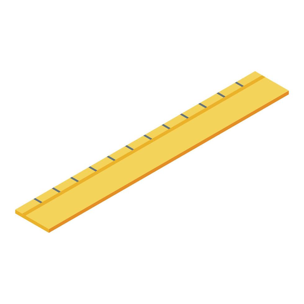 Wood ruler icon, isometric style vector