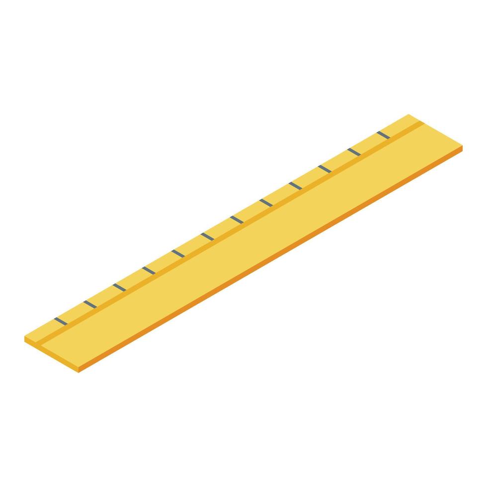 Wood ruler icon, isometric style vector