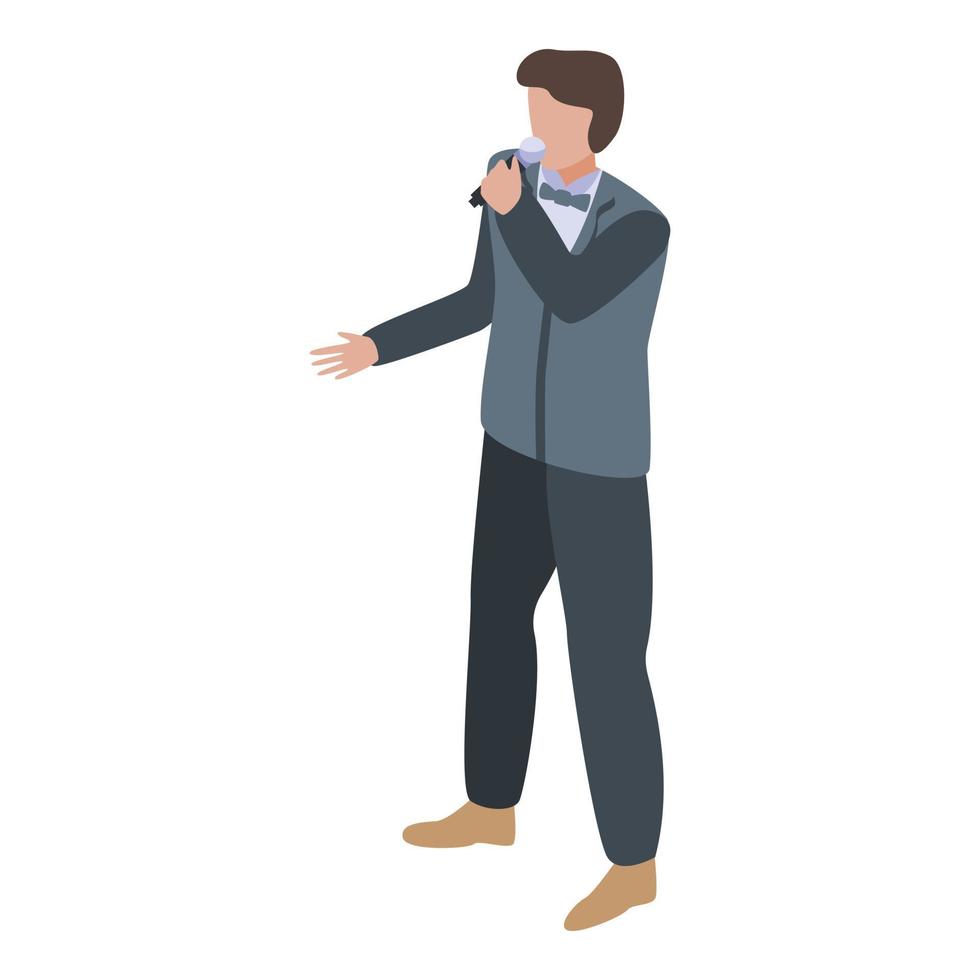 Singer icon, isometric style vector