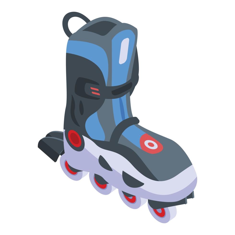 icono de patines en línea, estilo isométrico vector