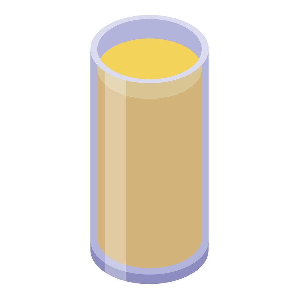 Papaya juice glass icon, isometric style vector