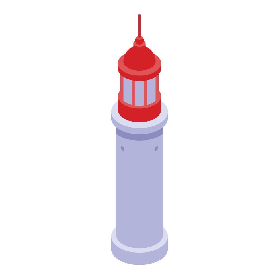 Tower lighthouse icon, isometric style vector