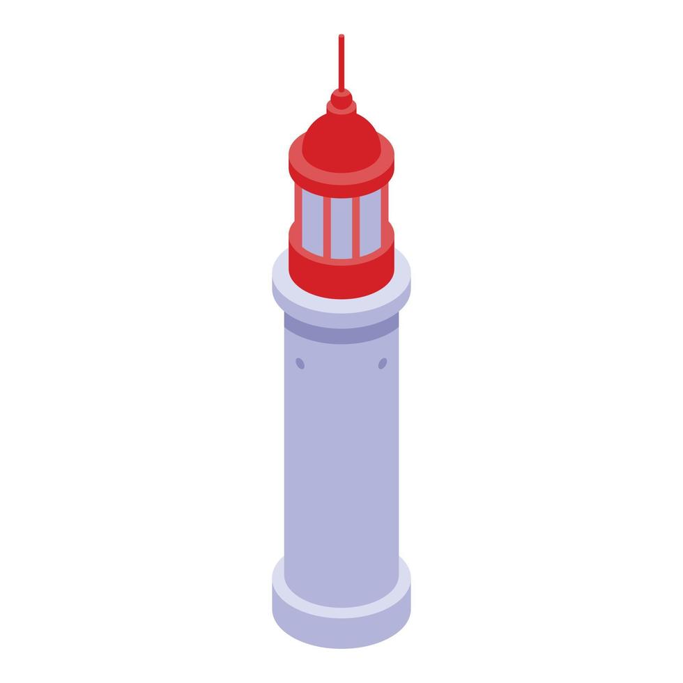 icono del faro de la torre, estilo isométrico vector