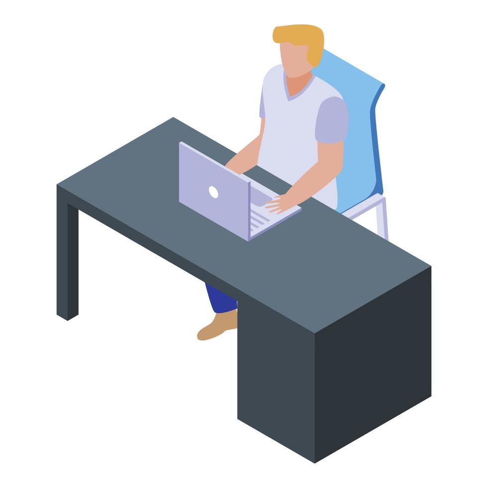 Home freelancer icon, isometric style vector