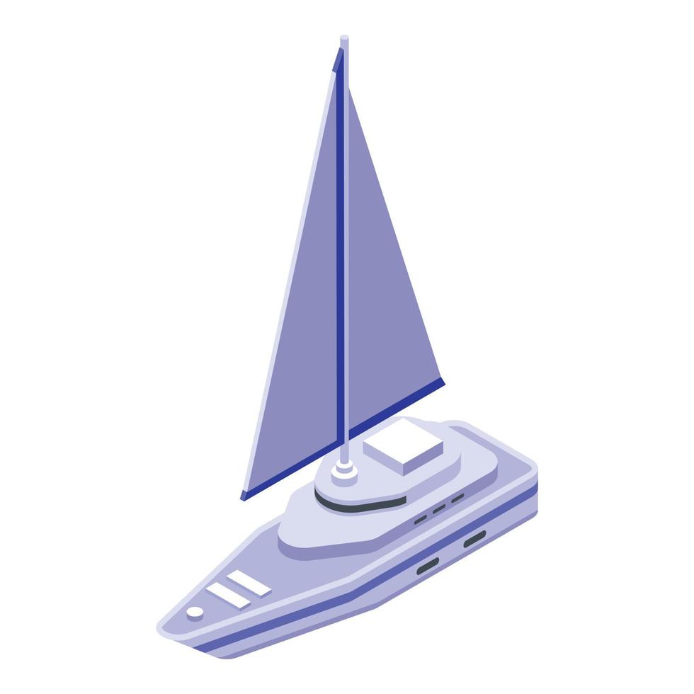 Yacht sailboat icon, isometric style vector