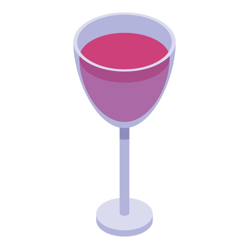 Mangosteen wine glass icon, isometric style vector