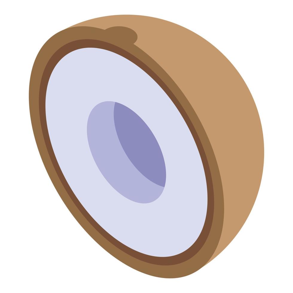 icono de medio longan, estilo isométrico vector