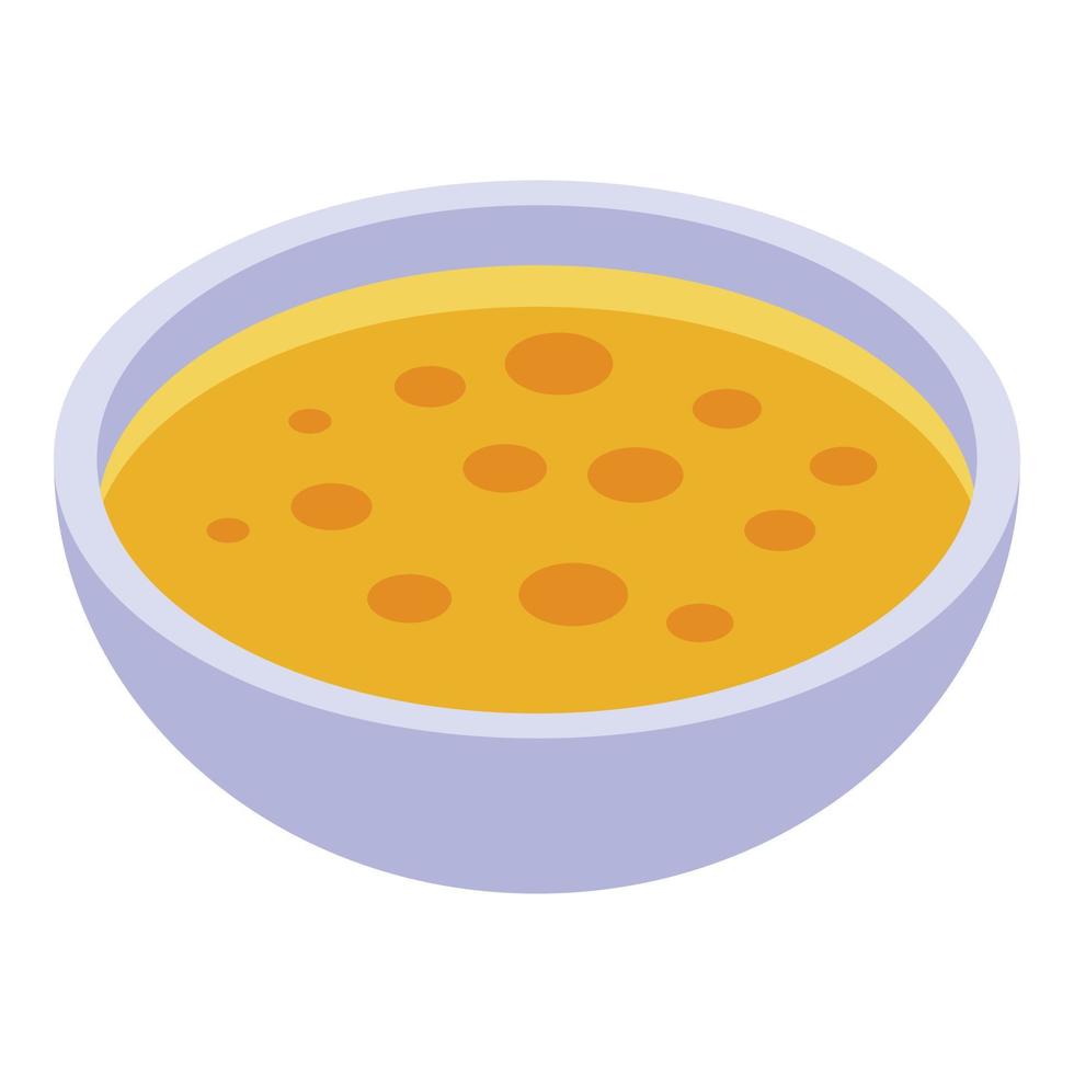 icono de sopa de physalis, estilo isométrico vector